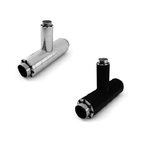 Тройник стальной с шаровым краном воздушника ППУ ПЭ с МЗИ тип 1 09Г2С 32х3х25х25х541х1160 мм ГОСТ 8732-78